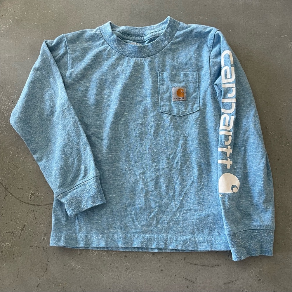 Carhartt baby toddler blue boys long sleeve pocket shirt